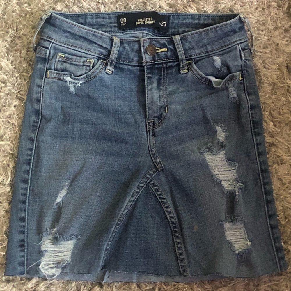 Hollister Distressed Jean Skirt